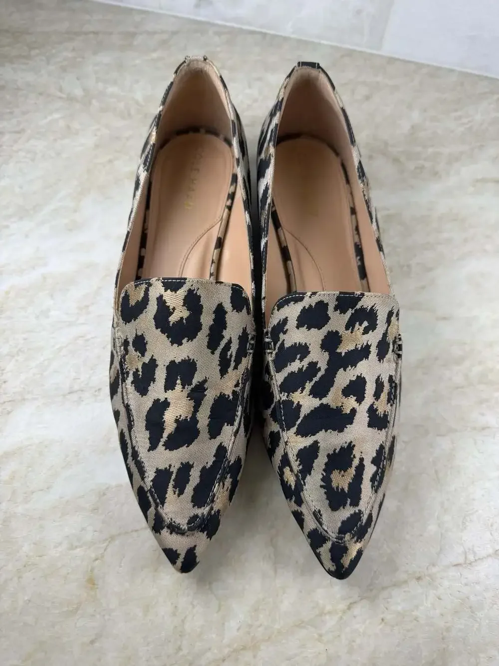 Cole Haan Vivian Pointed Toe Loafers Leopard Jacquard Grand.360 Women’s 10B